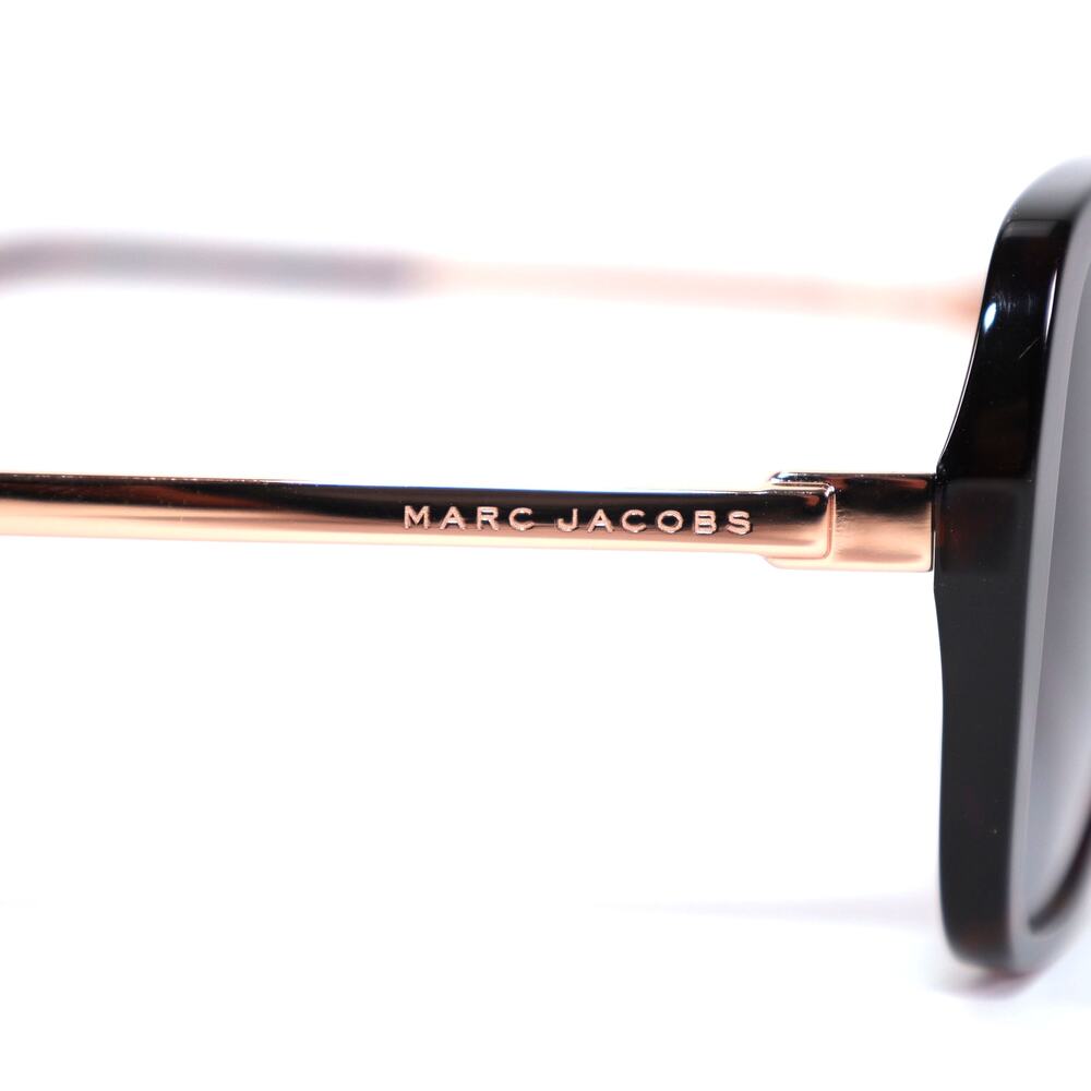 Marc Jacobs Womens Oval Butterfly Sunglasses-Black Brown Tortoise/Dark Grey-NWT - Picture 7 of 11
